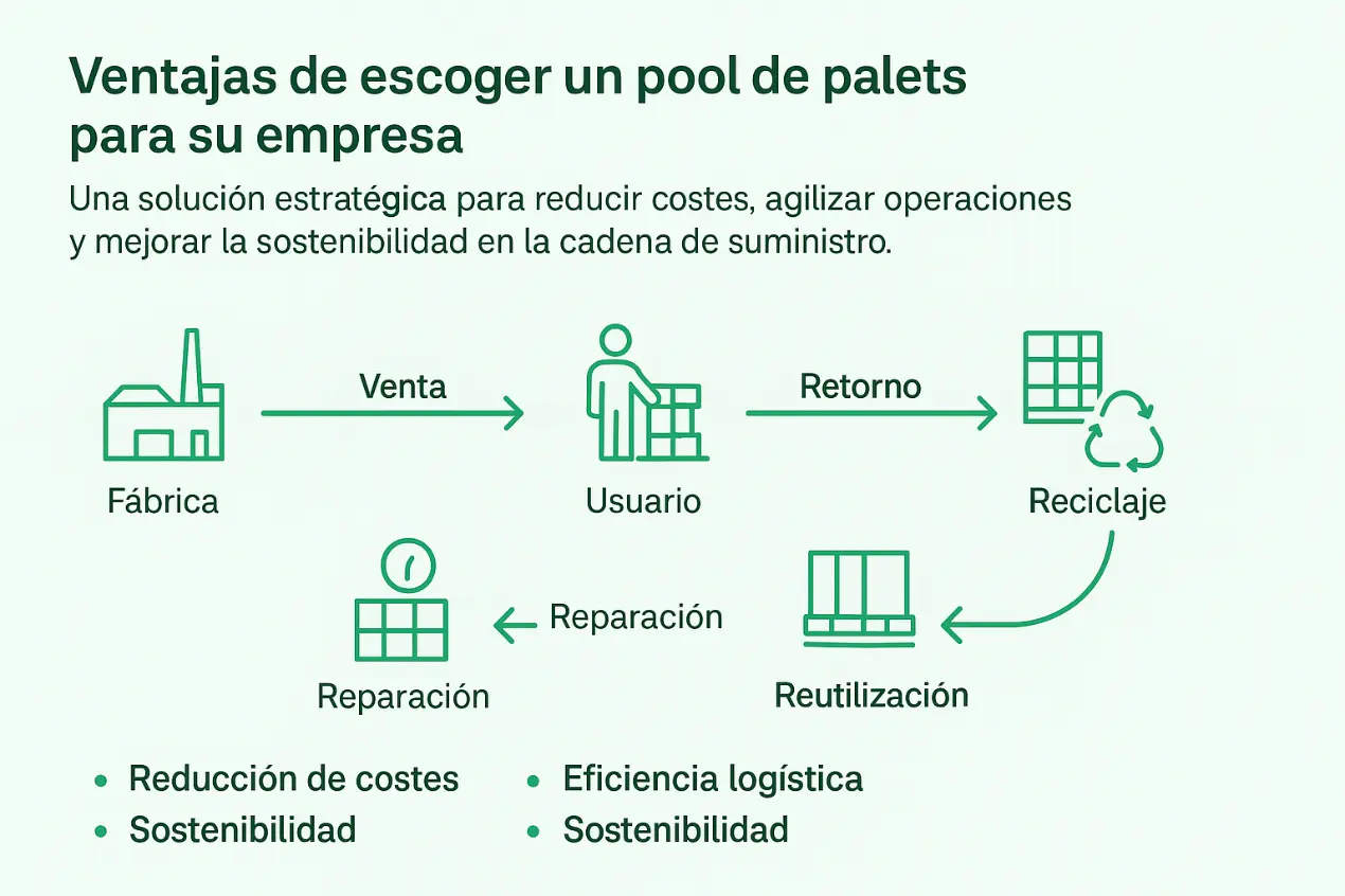 Infografía sobre ventajas del pool de palets